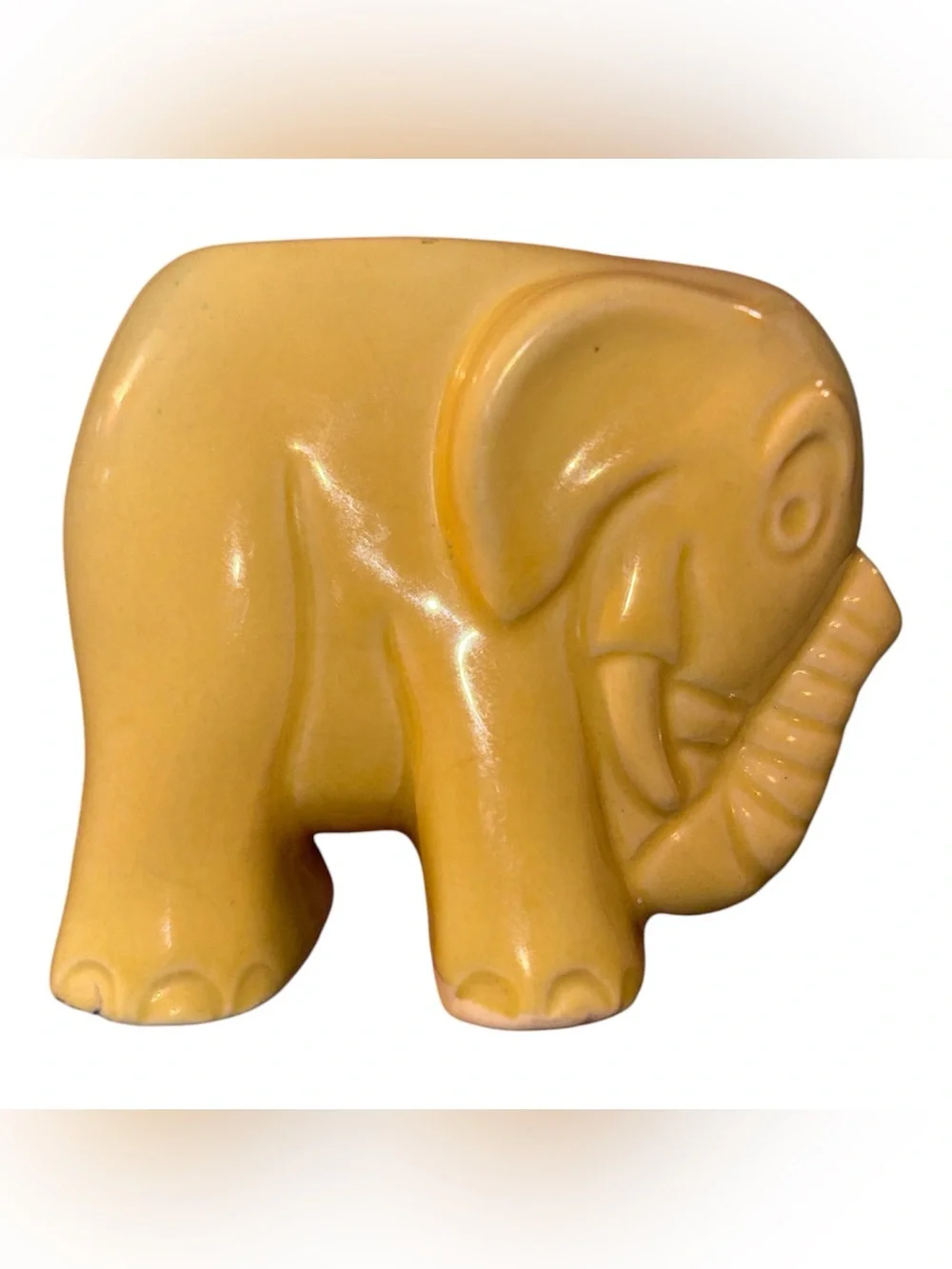 Vintage McCoy yellow elephant ceramic planter
